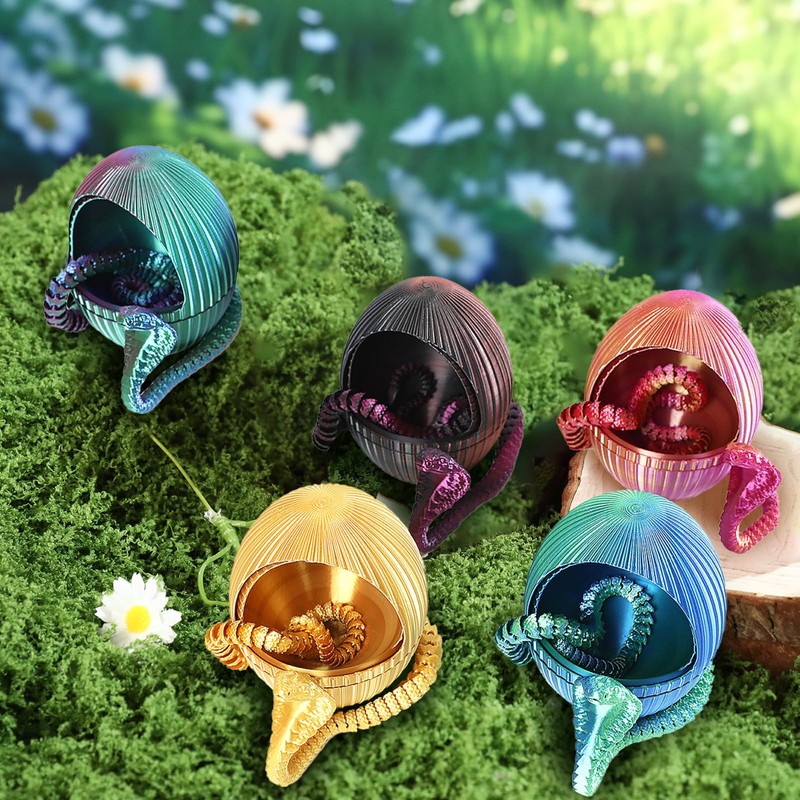 3D Printed Snake Egg Toys with Fidget Snake Inside, 24''
