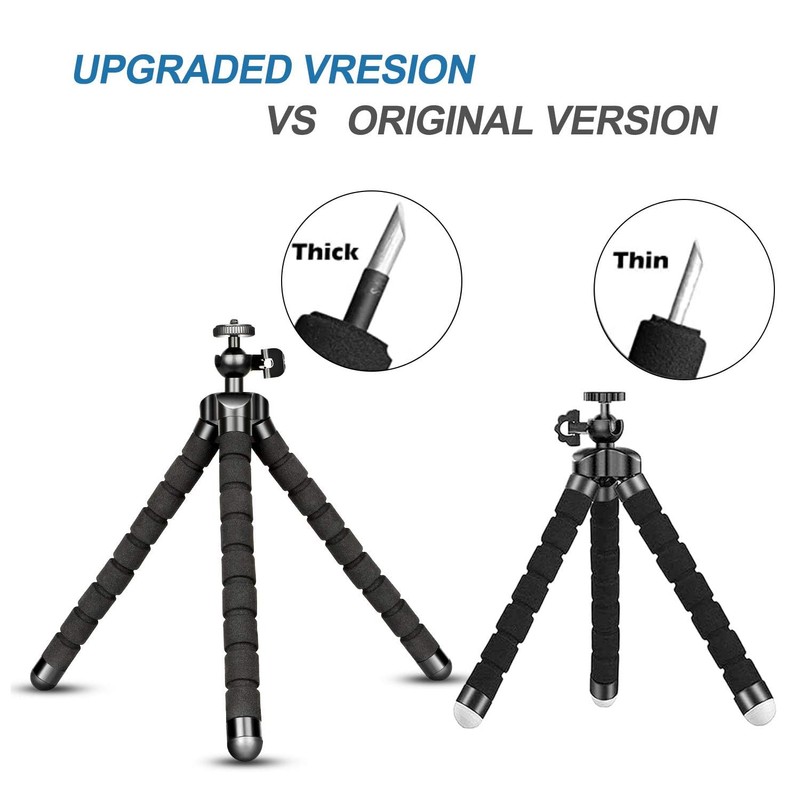 Thapncow Flexible Tripod with Universal Clip, 360° Rotating Smartphone Holder,