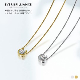 JEWELRY CASTLE SV925 Casual Lucky Motif Horseshoe Necklace, Platinum, Gold, K18, 18k Gold, Nickel Free