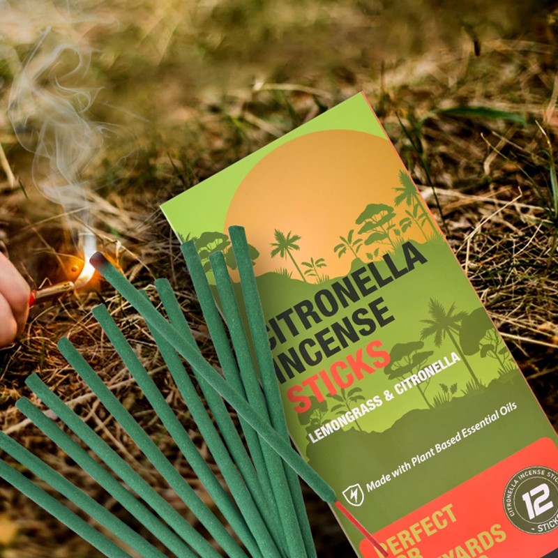 Citronella Incense Sticks - Suitable for Outdoor Camping, Patio, Hiking,etc