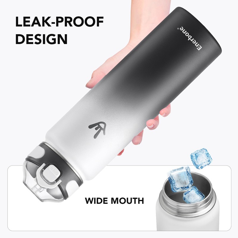 Enerbone 32 oz Insulated Water Bottle, Stainless Steel Bottle with