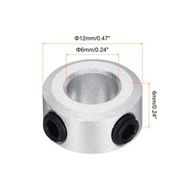 MECCANIXITY Shaft Collar 6mm/ 1/4 Inch Bore Aluminum Set Screw Style Clamping Collars Silver 4 Pcs