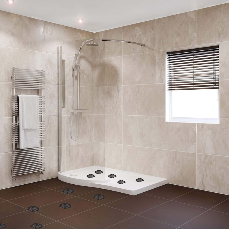 12Pcs Black Bathtub Stickers Non Slip Shell Shaped