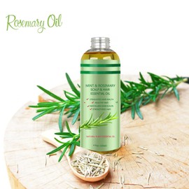 100% Pure Rosemary Mint Scalp & Hair Care Oil – with Castor Oil, Black Seed & Tea Tree – Scalp Nourishment & Deep Hydration (Set 1)