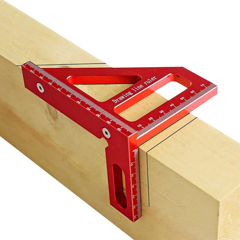 square protractor,Multi Angle Measuring Ruler, Aluminum Alloy Woodworking Square Protractor,
