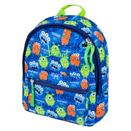 Baagl Nursery Backpack Boys Girls Nursery Backpack Children, Small Baby Backpack, Children's Backpack with Chest Strap, Monsters