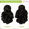 Fanguilar Ponytail Extension, 9" Short Claw Clip Ponytail Extension Curly