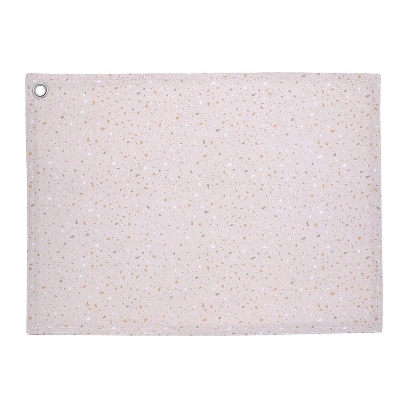 LIV PLUS ランチョンマット 45×33cm 綿 汚れにくい ホワイト LV-0082 テラゾー キッチン