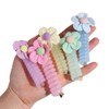 Telephone Line Hair Rope Plastic Sweet Crystal Flower Ponytail Holder