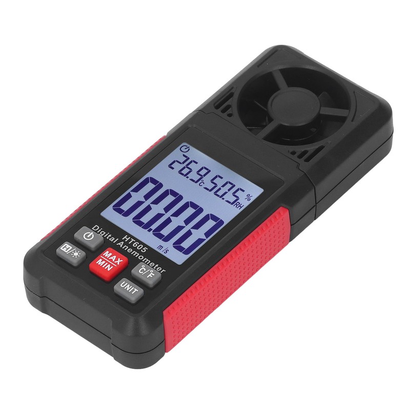 Digital Anemometer 5 Blades Small Resistance Fast Accurate Measurement Air