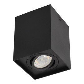 EDO PALLAD 1 Black GU10 Surface-Mounted Spotlight Aluminium Ceiling Light LED Ceiling Light Square Surface Mounted Spotlight Swivelling Ceiling Spotlights Living Room Kitchen