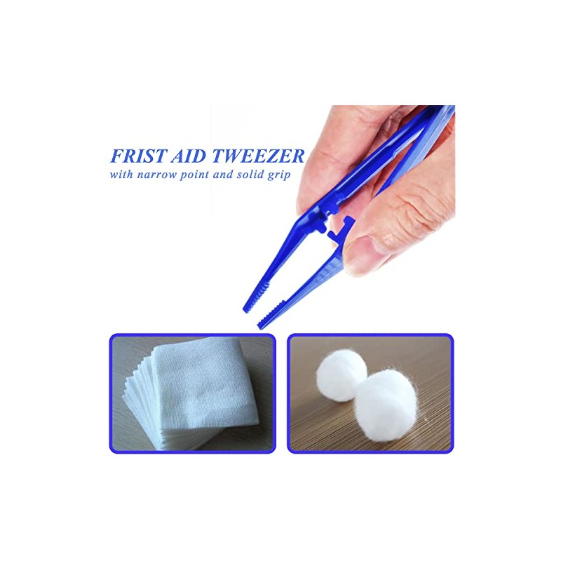 First Aid Tweezers, Plastic Tweezers, Disposable Forceps for Medical, Crafts,