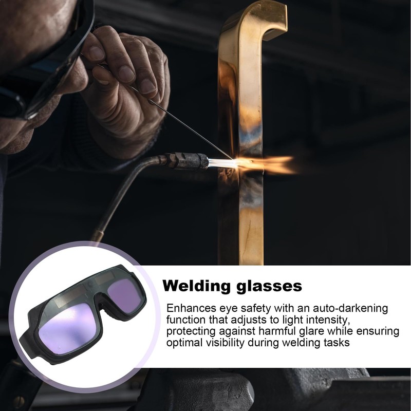 Welding Glasses,Anti-Glare Welding Eyewear - Shock Scratch Resistant Auto Darkening