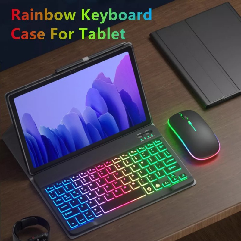 Generic Funda+teclado+ratón Para Galaxy Tab S7 Fe 12.4 T735/t730