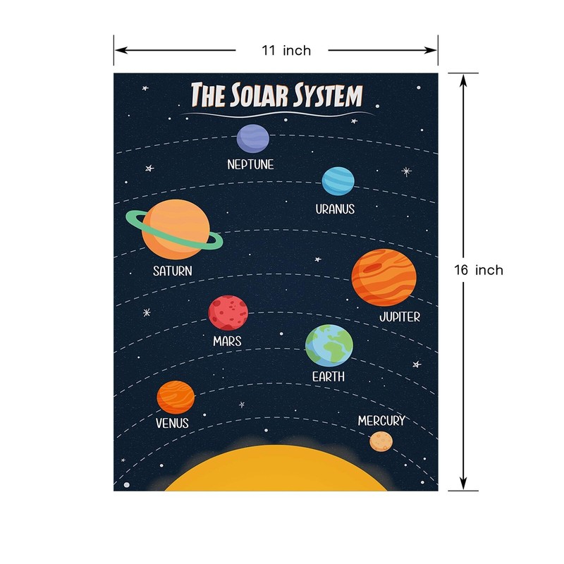 Youngever 13 Pack Laminated Educational Preschool Posters for Toddlers and