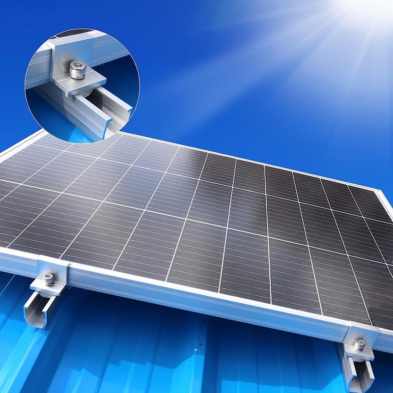 Solar Panel Bracket Flat Roof, 6 Aluminium Mounting Rail &