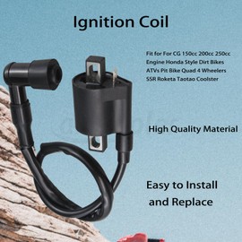 Amavoler Ignition Coil Aftermarket Parts Fit for CG 150cc 200cc 250cc Engine Honda Style Dirt Bikes ATVs Pit Bike Quad 4 Wheelers SSR Roketa Taotao Coolster.