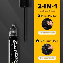 Truvylock Touch Up Paint for Cars 2-in-1 Scratch Repair Pen Quick-Dry, Seamless Color Match, Automotive Scratch Remover Kit for Flawless Coverage (Black)