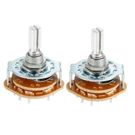 sourcing map 12Pin 2P5T 2 Pole 5 Position Selectable Single Deck Band Selector Rotary Switch 2Pcs