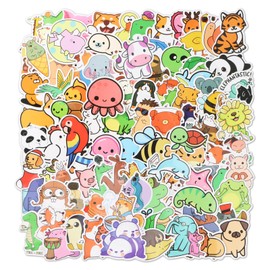 Volumoon Colorful Animal Stickers, 100 Pcs Cute Animal-themed Stickers Set, Adorable Anime Stickers, Waterproof Vinyl Stickers, for Scrapbooking, Bottles, Bicycles, Snowboards, Computers
