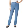 Woman Within Women's Plus Size Flex-Fit Pull-On Straight-Leg Denim Jean