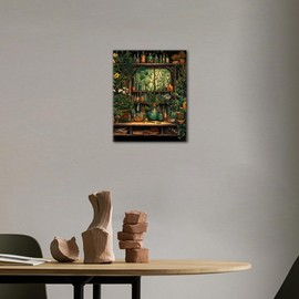 TISHIRON Custom Green Plants and Herbs Bottle Paint by Numbers Kit for Adults Plants and Herbs DIY Oil Painting Kits on Canvas for Home Decor Color by Numbers 16x20 Inch Without Frame