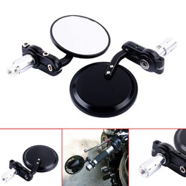 Acouto Espejos Laterales Redondos para Motocicletas, 1 Par de Espejos Retrovisores Laterales para Motocicleta con Manillar de 7/8 Pulg.