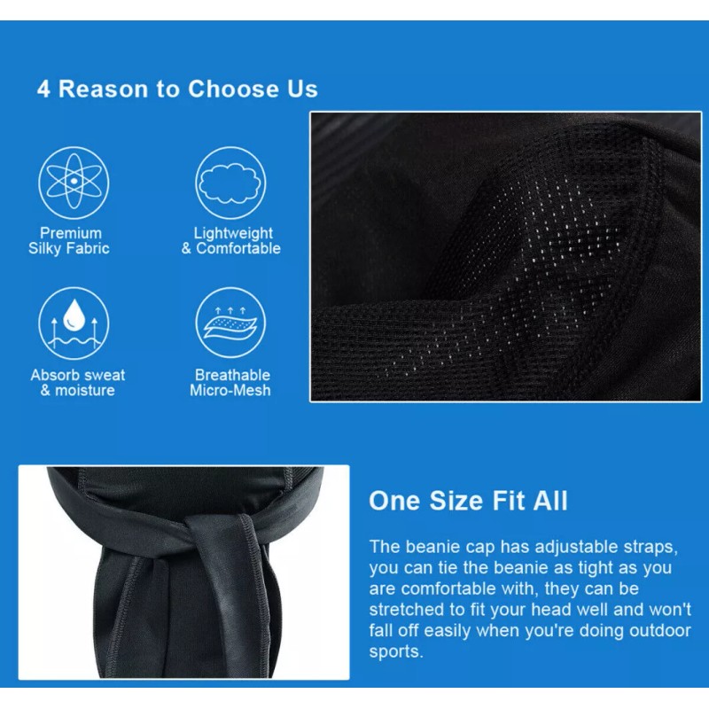 Unbranded Cooling Do Rag Skull Cap Head Wrap Headwear Biker