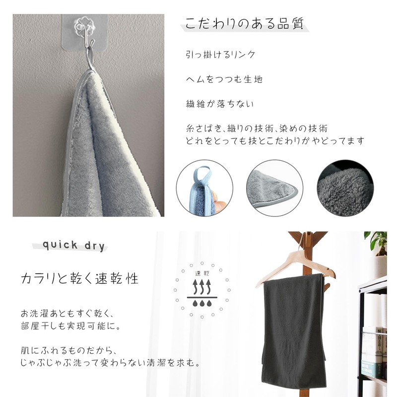 Face Towels, Set of 10, Absorbent and Quick Drying, Plain,