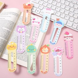 100 Pieces Cute Cartoon Bookmarks for Kids 10 Kawaii Cartoon Animal Patterns Reading Ruler Style Bookmarks Bulk Page Markers for Kids Students Women Book Lovers Sweet Gifts School Home Office Supplies