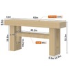 Bigbiglife 63" Fluted Console Table, Natural Oak