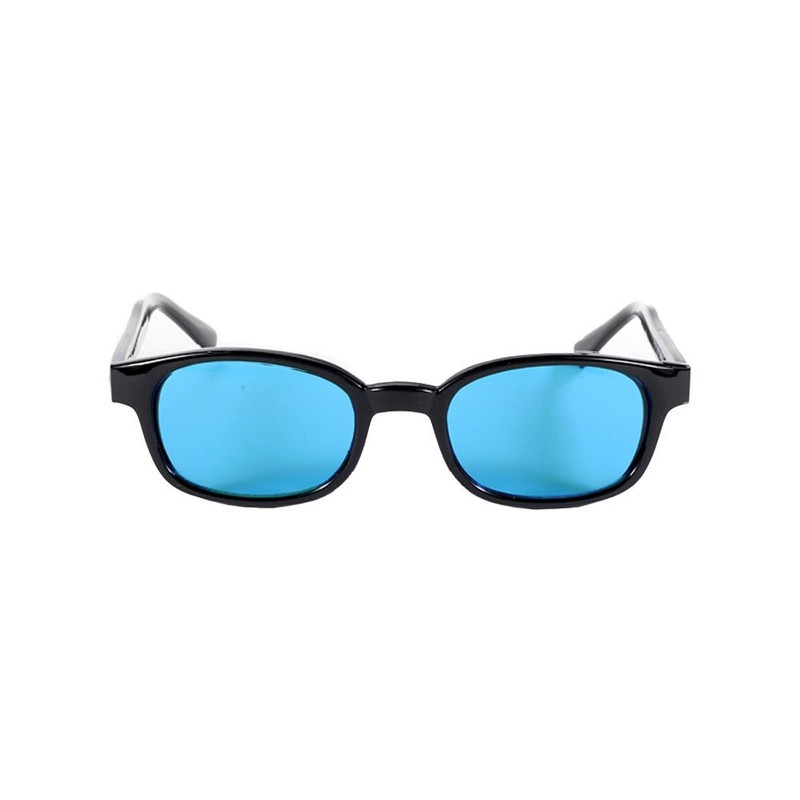 Pacific Coast Original KD's Biker Sunglasses (Black Frame/Turquoise Lens)