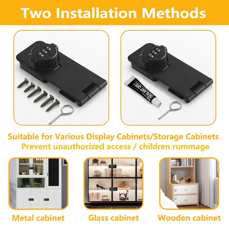 Bifold Door Lock - 2 Pack White Sliding Closet Locks