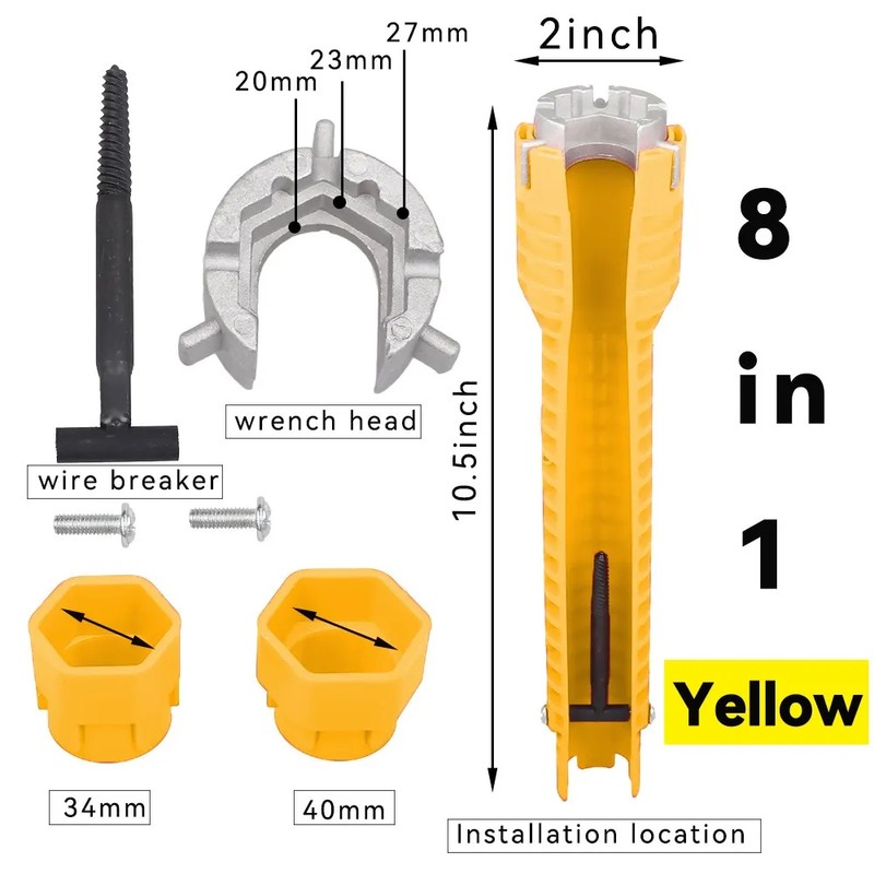 8-in-1 Faucet Wrench for Kitchen Sink Repair – Multifunction Plumbing