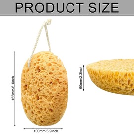 Azlanway Sea Sponge for Bath, Larger Shower Sponge for Women and Men, Gentle Exfoliating Body Sponge, Ultra Soft Cleansing Sponge for Sensitive Dry Skin, Rich Lather, Durable