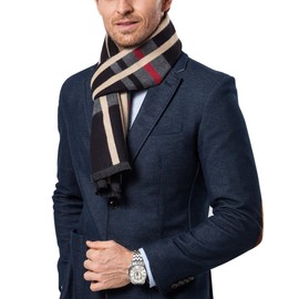 Shubb Men's Scarf, Soft and Warm Cashmere Feel Scarf for Men Winter Scarves Long, Red