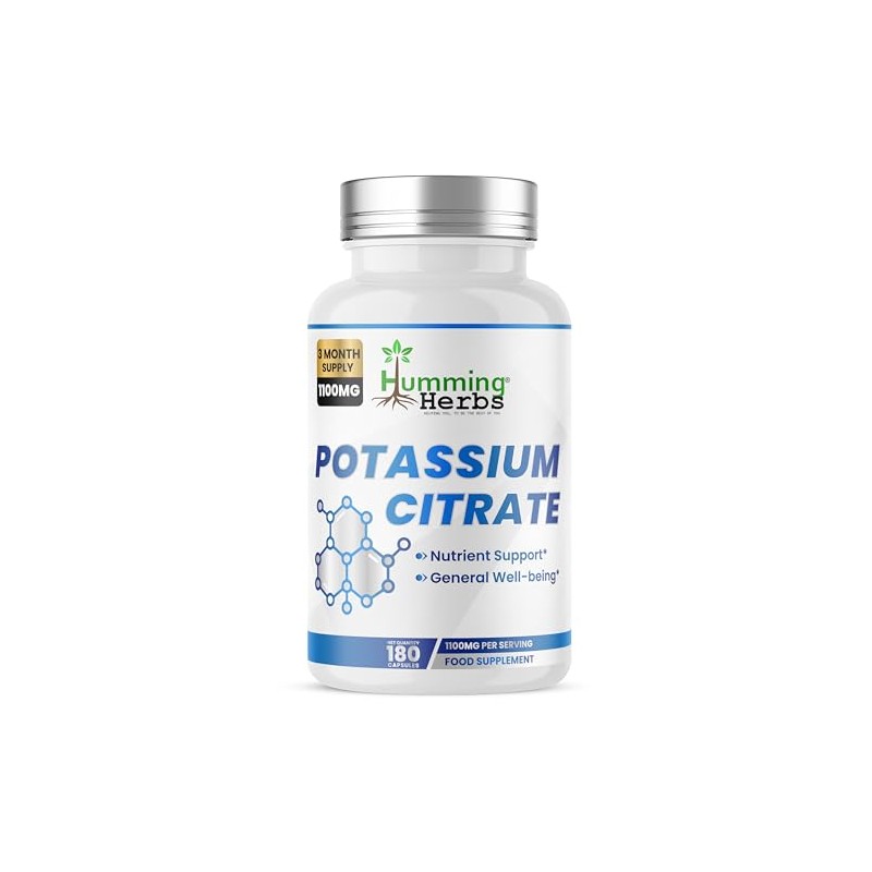 Humming Herbs Potassium Citrate Supplement | 1100 mg per Serving