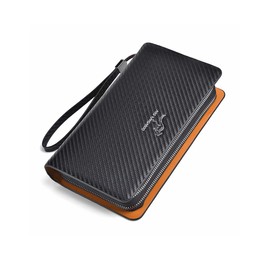 Cenvins Mini Second Bag, Men's, Small Bag, Long Wallet, 13 Card Storage, Card Slot, Coin Purse, Bill Compartment, 3 Compartments, Leather, Mini Clutch, Bag, Hand Held Bag, Hand Held Wallet, For Men,