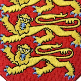 EmbTao England Royal Coat of Arms Patch Embroidered British Lion Shield Applique Iron On Sew On Emblem
