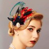 Yokawe 1920s Peacock Feather Hair Clip Red Flapper Gatsby Fascinator