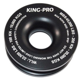 KING-PRO Snatch Recovery Ring, 45000 lbs Winch Snatch Block Pulley Towing Ring, for ATV UTV SUV Truck Off-Road Vehicle Towing Soft Shackle Recovery（Black）, 3.8''X3.8''X1.2'' (AMZ-KP-01005-BL)