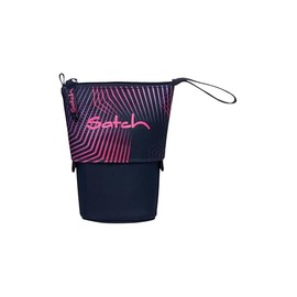 satch Pencil Slider Extra Large with Divider Zip Pocket Pen Holder Set Square Viewing Window for Timetable, Seismic Pink - Dark Blue, One size, Pencil Slider