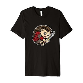 Samurai Hedgehog Spiky Retro Warrior Premium T-Shirt