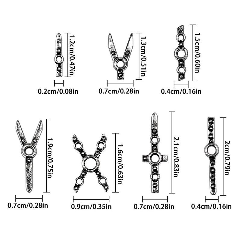 70 pezzi Punk Croce Cinture Nail Charms Y2K Metallo Gothic