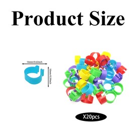 20 Pcs Adjustable Clip On Chicken Leg Ring of 1.6mm Rings Poultry Identification Bands Plastic Foot Rings for Chickens Ducks Pigeon