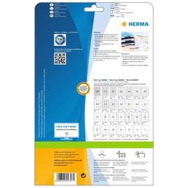 HERMA 4357 Universal Etiketten, 25 Blatt, 48,5 x 25,4 mm, 40 pro A4 Bogen, 1000 Stück, selbstklebend, bedruckbar, matt, blanko Papier Klebeetiketten Aufkleber, weiß