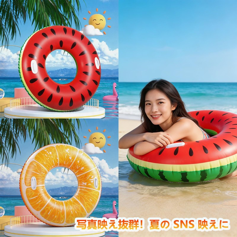 Swim Ring for Adults, 47.2 inches (120 cm), Extra Large,