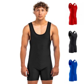 Matman Men’s & Youth Wrestling Singlet – High Performance Singlets for Wrestling or Weightlifting - Edge Singlet (Black, 2XS)