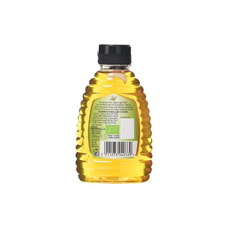 Rowse Organic Squeezable Honey 340 g (Pack of 2)