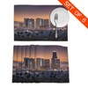 Los Angeles Skyline Print Placemat,A Set of 6 Placemats,Easy to